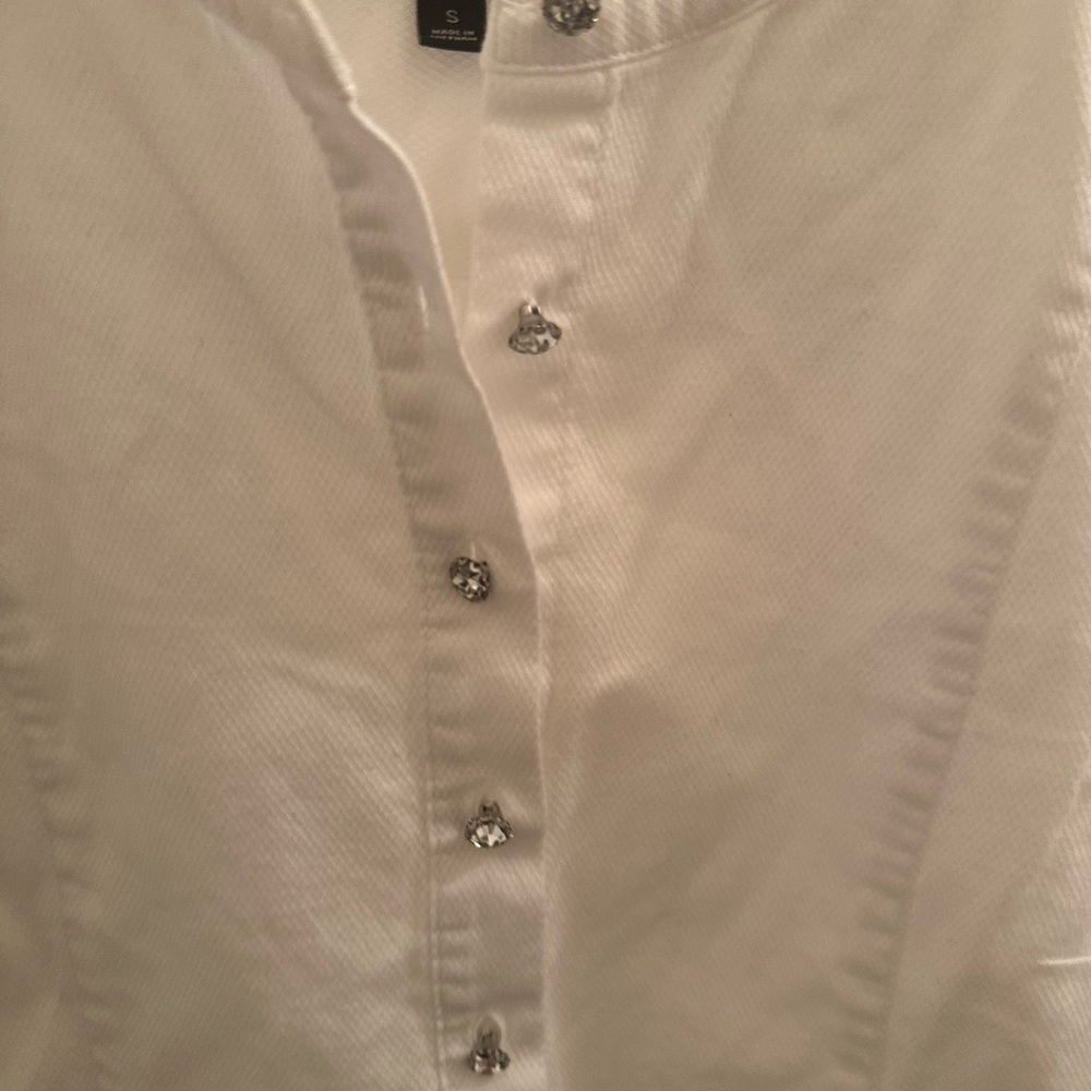 Talbots White Button-Up Blouse - Picture 7 of 10